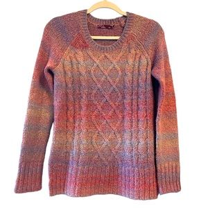 Prana Rainbow Striped Soft Cozy Sweater, Purples, Pinks Womens XS, Fall